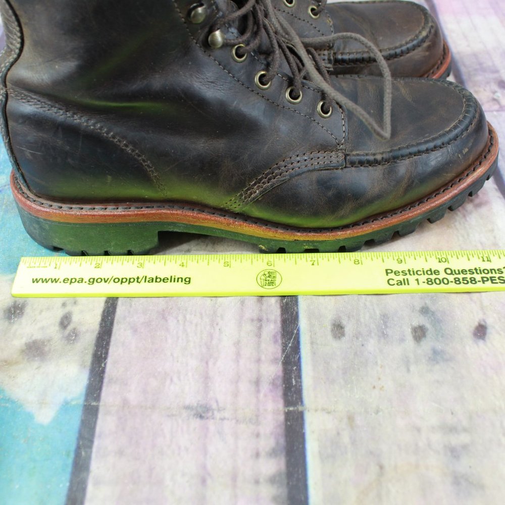 LL BEAN Chippewa Work Boots Vibram Sole Size 9.5 D - Picture 9 of 10